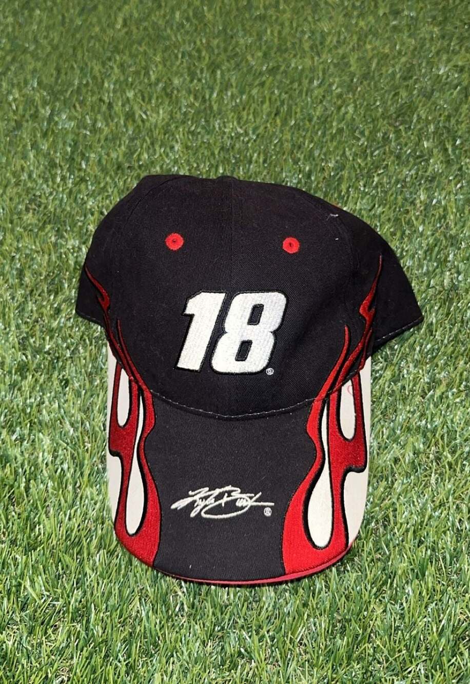 NASCAR Kyle Busch Joe Gibbs Racing 18 Flame Design Adjustable Hat